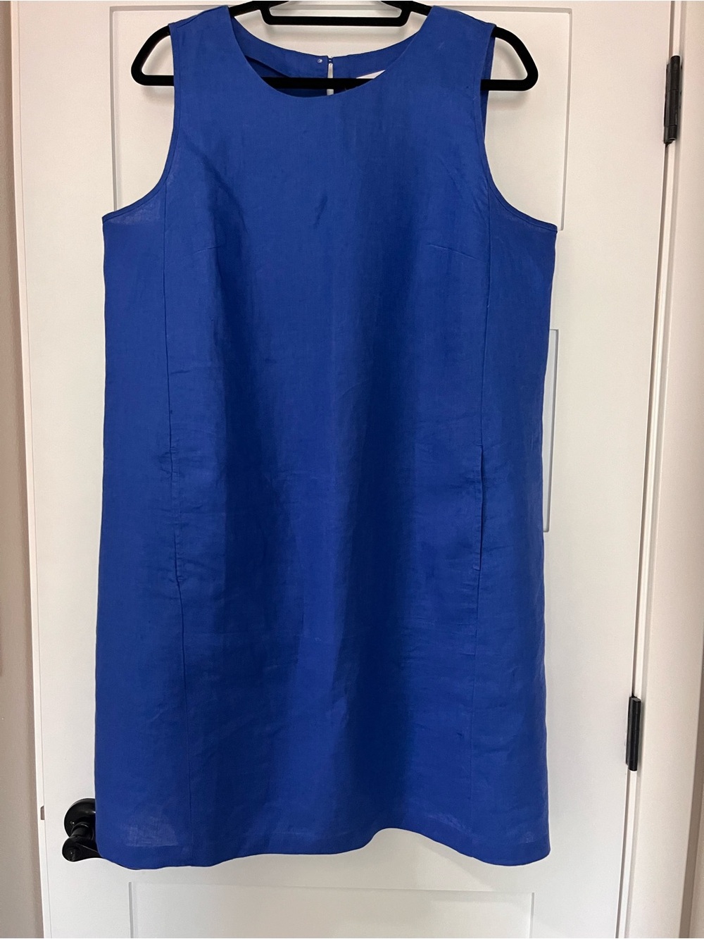 J. Jill Sleeveless Cobalt Blue Linen Shift Dress